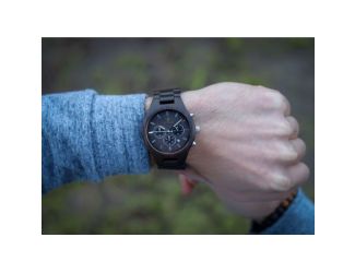 Blue Havana Chronograph  Dark Sandalwood Wooden Watch