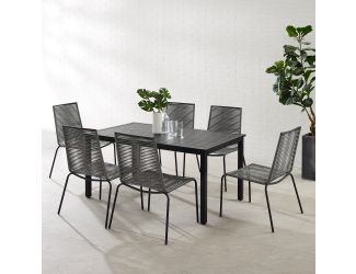 Fenton 7Pc Outdoor Wicker/ Metal Dining Set