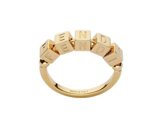 Fendi Fendigraphy Letters Gold Metal Ring Size Small