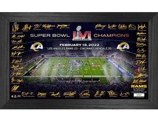 Los Angeles Rams Super Bowl 56 Champions Signature Gridiron Frame