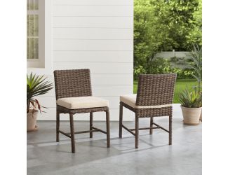 Bradenton 2Pc Outdoor Wicker Dining Chair Set
