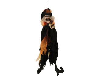 2.5-Ft. Animatronic Hanging Witch, Indoor/Outdoor Halloween Decoration, Red LED Eyes, Poseable, Batt