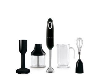 50's Retro-Style Hand Blender Set w/ Accessories Black