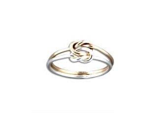 Sterling Silver and 12k Gold-Filled Knot Ring, Size 6