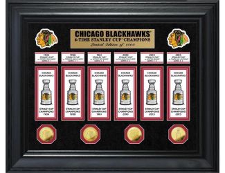 Chicago Blackhawks 6-Time Stanley Cup Champions Deluxe Gold Coin & Banner Collection