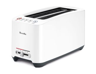 Lift and Look Touch Toaster with 4-Slice Motorized Long Slots in White