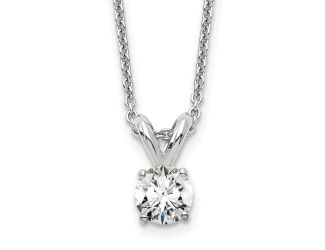 14K White Gold Lab Grown Diamond 1/4ct. Round Solitaire Necklace