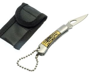 3-1/2" Mini Double-Sided Geniune Bone Handle Pocket Knife