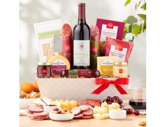 Deluxe Charcuterie & Wine Gift Basket