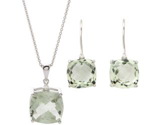 Green Amethyst Earring & Necklace Set