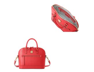 Saffiano Domed Zip Satchel