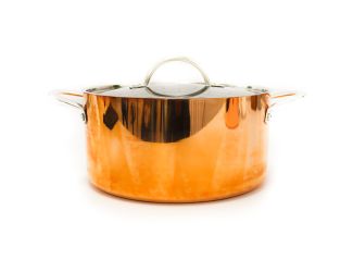 Copper Tri-Ply 9.5" Covered Dutch Oven, Non-Hammered