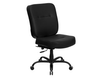 Big & Tall 400 lb. Rated High Back Black LeatherSoft Ergonomic Office Chair