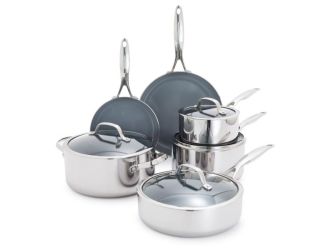 Valencia Pro 10pc Stainless Steel Nonstick Cookware Set