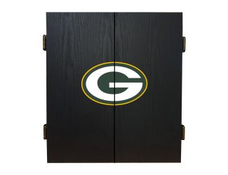 Green Bay Packers Fan's Choice Dartboard Cabinet Set