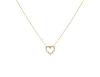 Classic Diamond Heart Necklace 14K Size 18"