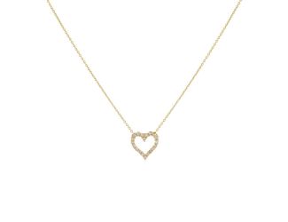 Classic Diamond Heart Necklace 14K Size 18"