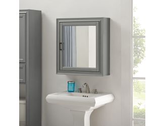 Tara Bath Mirror Cabinet In Vintage Grey