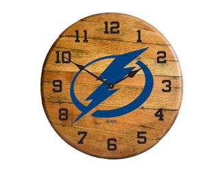 Tampa Bay Lightning Oak Barrel Clock