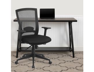 Mid-Back Black Mesh Swivel Ergonomic Office Chair with Back Angle Adjustment
