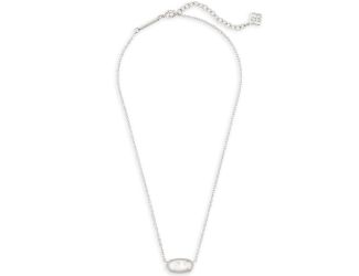 Elisa Silver Pendant Necklace in Ivory Mother-of-Pearl