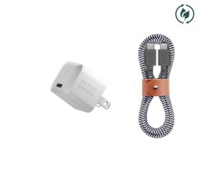 Fast GaN PD 30W Charger w/ USB-C to USB-C Cable Bundle White/Zebra
