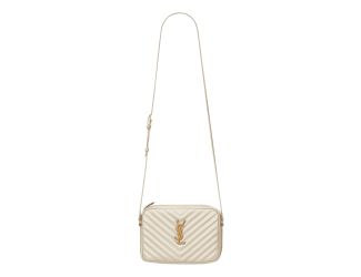 Saint Laurent Lou Quilted Leather Crossbody Camera Bag White