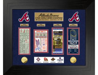 Atlanta Braves 4-Time World Series Champions Gold Coin & Ticket Collection