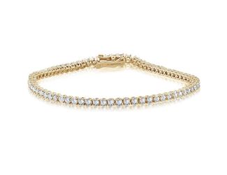 Bright White Privilege Round Lab Grown Diamond Tennis Bracelet in 14K Yellow Gold 4.50ct,EF,VS1 VS2