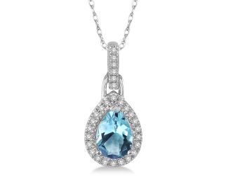 Pear Shaped Aquamarine Necklace