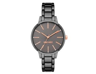 Women's Crystal Accented Gunmetal Bracelet Watch
