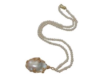 Latonia Cabella Luxury Pearl Stone Fireball Baroque Necklace