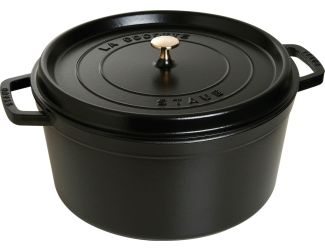 13.25qt Cast Iron Round Dutch Oven Matte Black