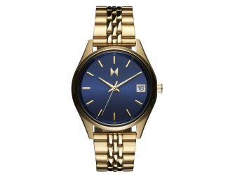Ladies' Rise Boyfriend Gold-Tone Stainless Steel Watch Navy Dial