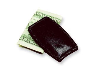 Black Leather Money Clip