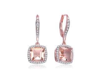Rose Gold Plated CZ Drop Earring Size 1.02