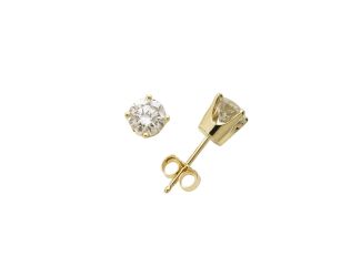 14k Yellow Gold Diamond Solitaire Earrings .25twt