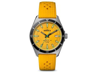 Mens The Duck 1040 Silver & Canary Rubber Strap Watch Canary Dial