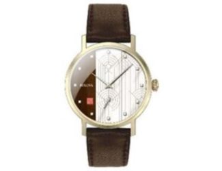 Men's Brown Leather Strap Watch