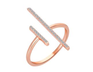 Modern Rose Gold CZ Ring