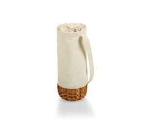 Malbec Wine Bottle Basket - Beige Canvas