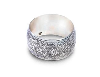 Silver Flora Bangle