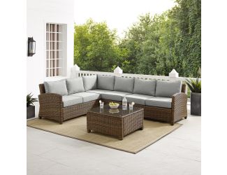 Bradenton 5Pc Outdoor Wicker Sectional Set