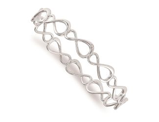 SS White Ice 0.01ct Diamond Infinity Bangle