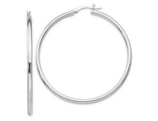 Sterling Silver Polished Hinged Hoop Earrings