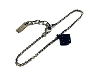 Saint Laurent Des Toile Viscose Radio Silver Black Chain Bracelet