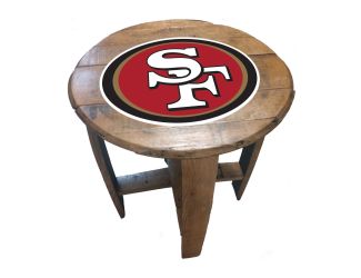 San Francisco 49ers Oak Barrel Table