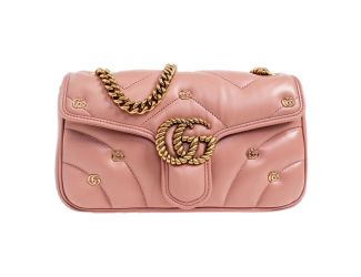 Gucci Marmont GG Embellished Pink Quilted Shoulder Bag