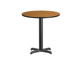 24" Round Natural Laminate Table Top with 22" x 22" Table Height Base