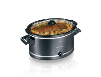 8qt Slow Cooker Black/Silver